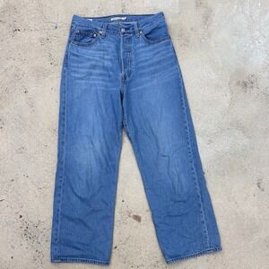 Women's Levi's Premium Ribcage Straight Ankle Jeans Medium Blue Wash Size 29x27